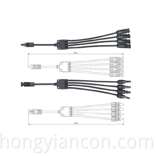 PV-YF Y4 Solar DC pannel Branch Connector